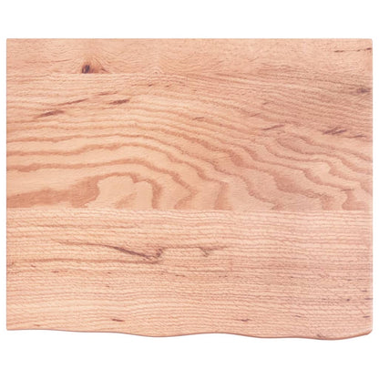 Bathroom Countertop Light Brown 60x50x(2-6) cm Treated Solid Wood