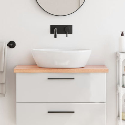 Bathroom Countertop Light Brown 80x30x(2-4) cm Treated Solid Wood
