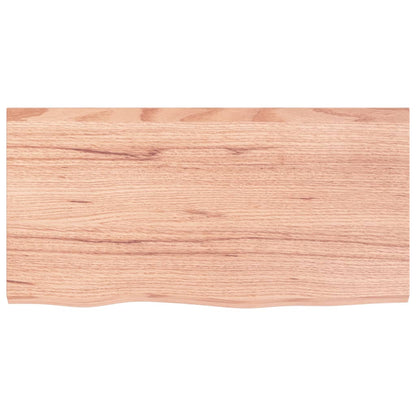Bathroom Countertop Light Brown 80x40x(2-6) cm Treated Solid Wood