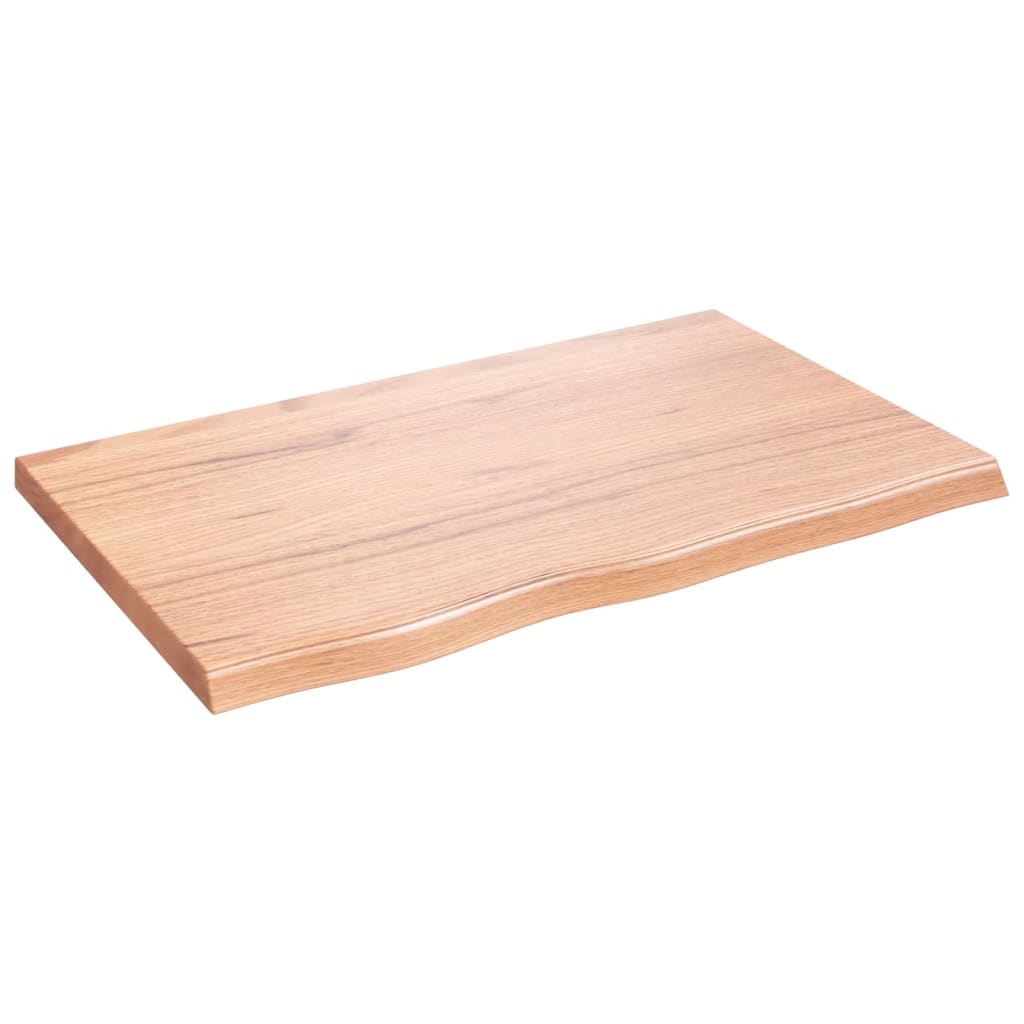 Bathroom Countertop Light Brown 80x50x(2-4) cm Treated Solid Wood