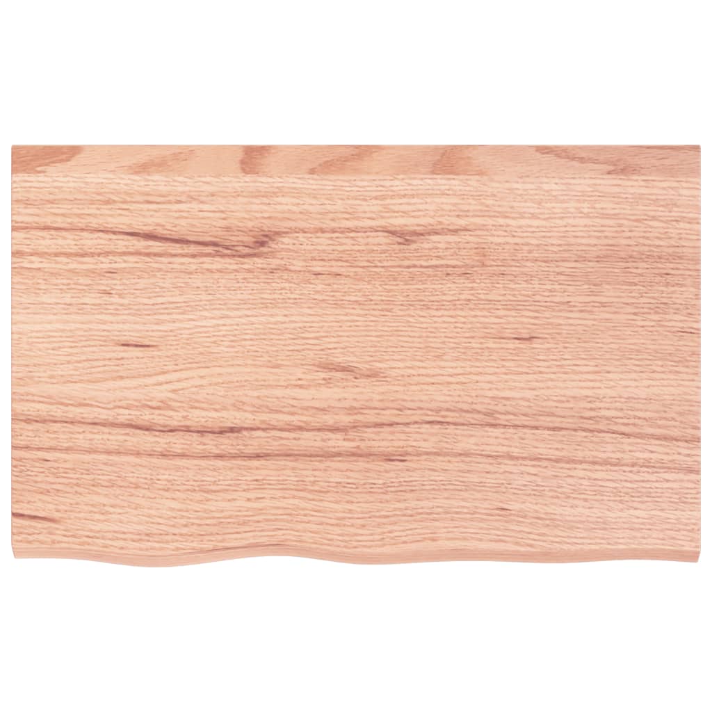 Bathroom Countertop Light Brown 80x50x(2-4) cm Treated Solid Wood