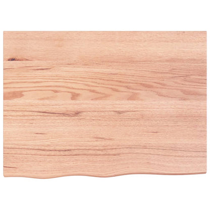 Bathroom Countertop Light Brown 80x60x2 cm Treated Solid Wood