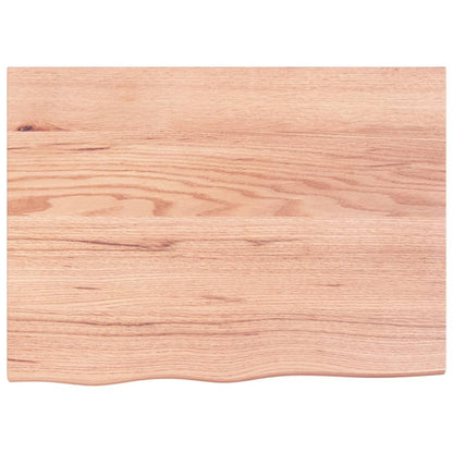 Bathroom Countertop Light Brown 80x60x(2-6) cm Treated Solid Wood