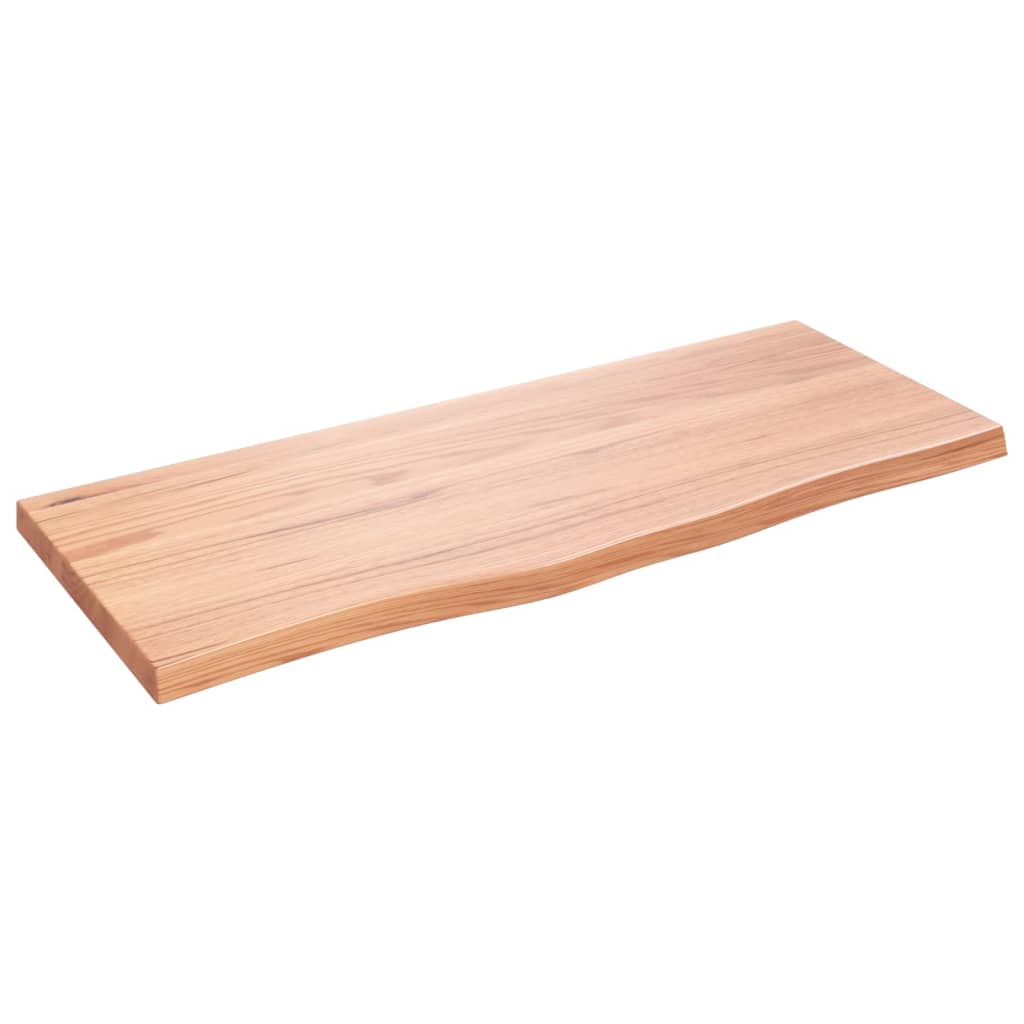 Bathroom Countertop Light Brown 100x40x(2-4)cm Treated Solid Wood