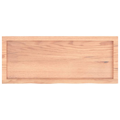 Bathroom Countertop Light Brown 100x40x(2-4)cm Treated Solid Wood