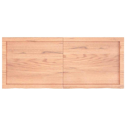Bathroom Countertop Light Brown 120x50x(2-4)cm Treated Solid Wood