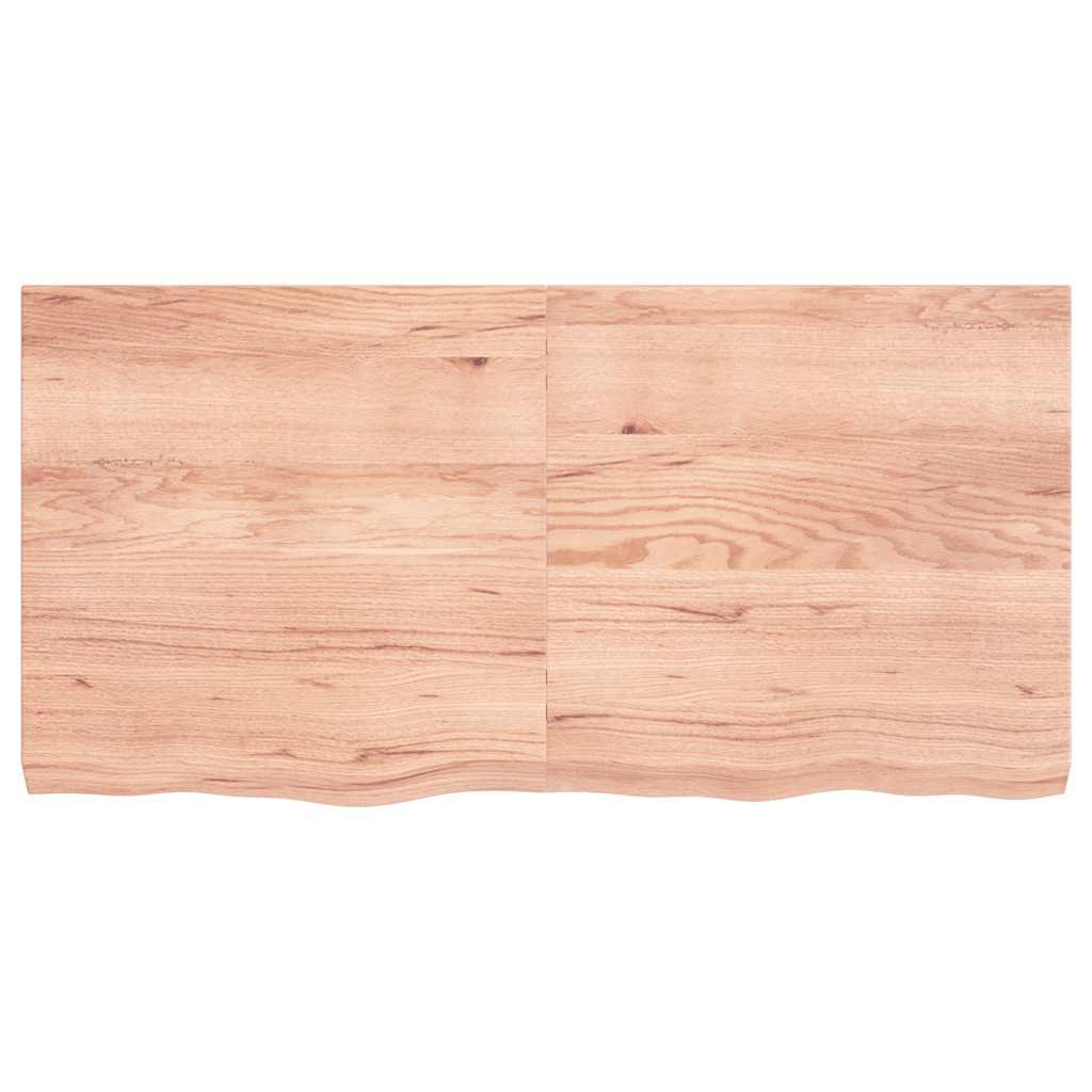 Bathroom Countertop Light Brown 120x60x(2-6)cm Treated Solid Wood