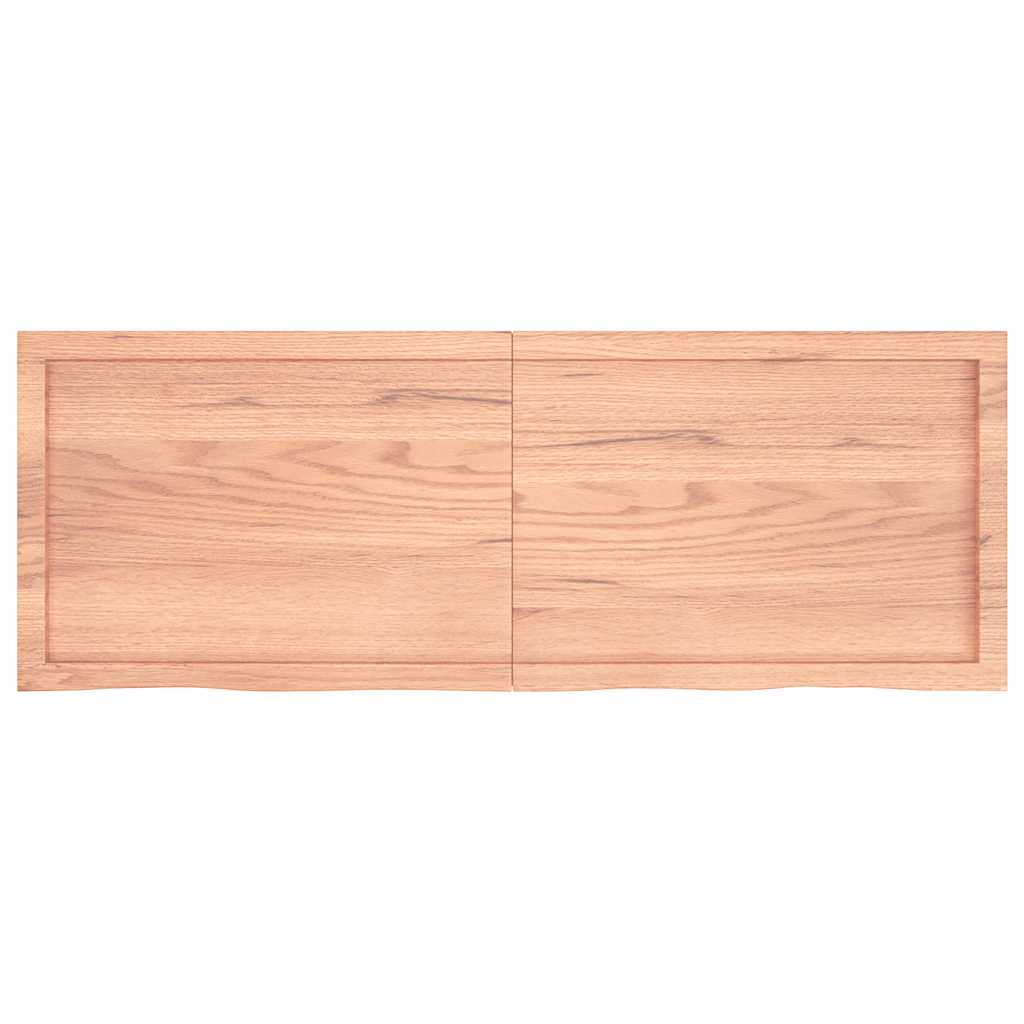 Bathroom Countertop Light Brown 140x50x(2-4)cm Treated Solid Wood