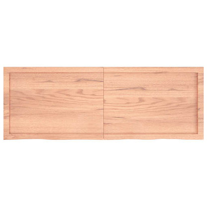 Bathroom Countertop Light Brown 140x50x(2-4)cm Treated Solid Wood