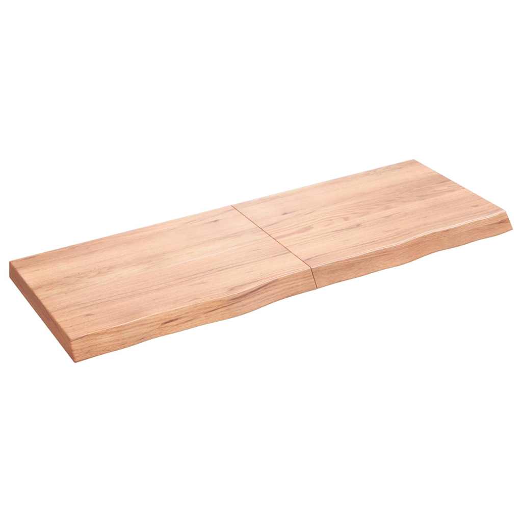 Bathroom Countertop Light Brown 140x50x(2-6)cm Treated Solid Wood