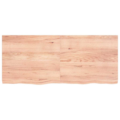 Bathroom Countertop Light Brown 140x60x(2-4)cm Treated Solid Wood