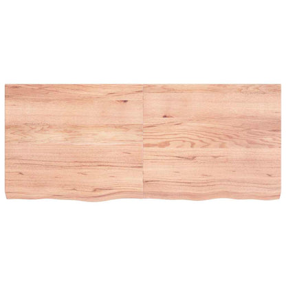 Bathroom Countertop Light Brown 140x60x(2-6)cm Treated Solid Wood