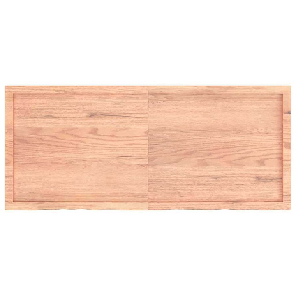 Bathroom Countertop Light Brown 140x60x(2-6)cm Treated Solid Wood