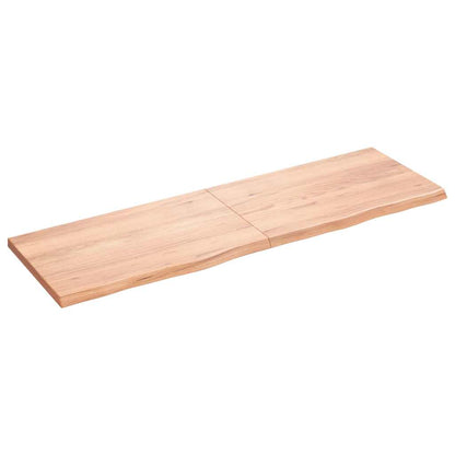 Bathroom Countertop Light Brown 160x50x(2-4)cm Treated Solid Wood