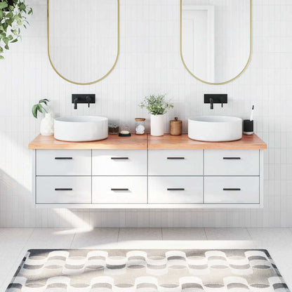 Bathroom Countertop Light Brown 180x50x(2-4)cm Treated Solid Wood