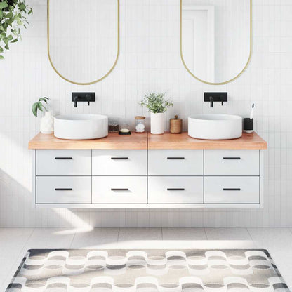 Bathroom Countertop Light Brown 180x50x(2-6)cm Treated Solid Wood