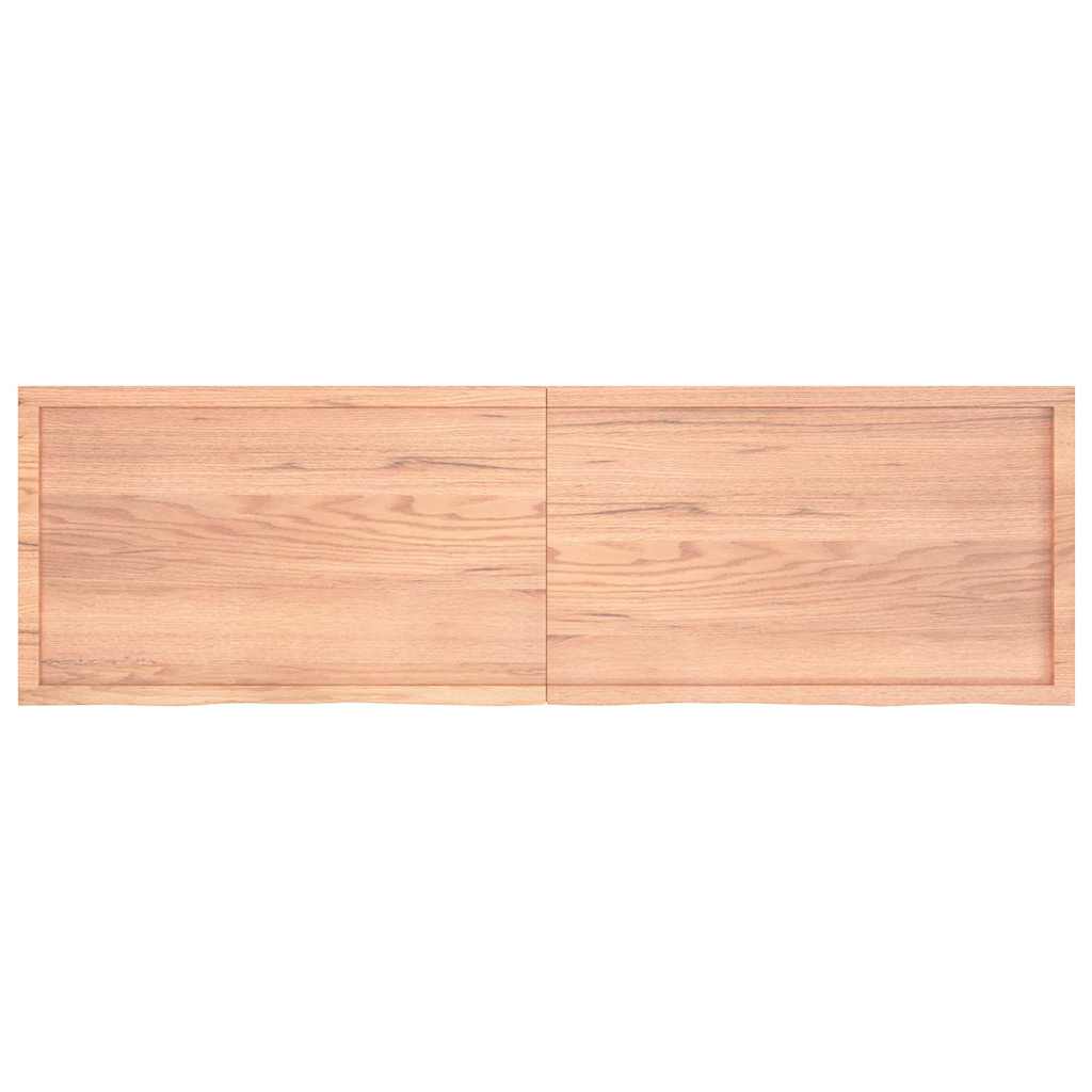 Bathroom Countertop Light Brown 200x60x(2-6)cm Treated Solid Wood