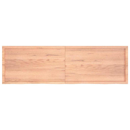 Bathroom Countertop Light Brown 200x60x(2-6)cm Treated Solid Wood
