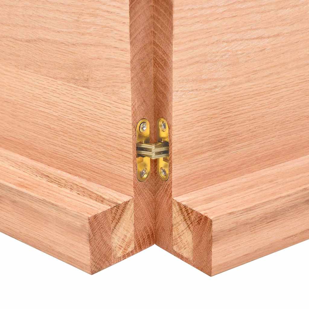 Bathroom Countertop Light Brown 200x60x(2-6)cm Treated Solid Wood