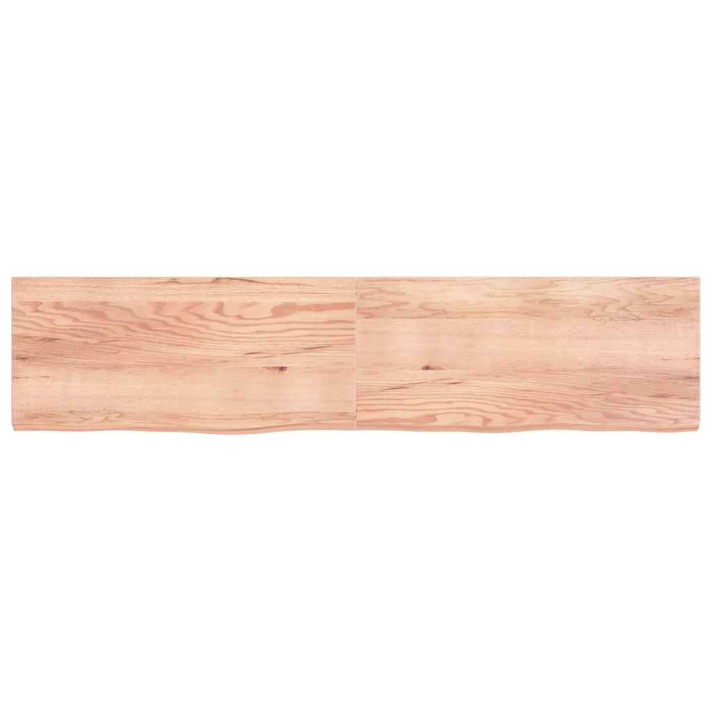 Bathroom Countertop Light Brown 220x50x(2-6)cm Treated Solid Wood