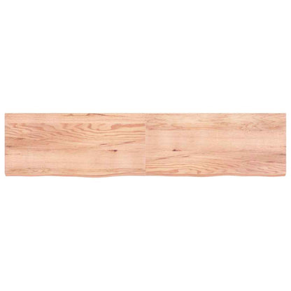 Bathroom Countertop Light Brown 220x50x(2-6)cm Treated Solid Wood