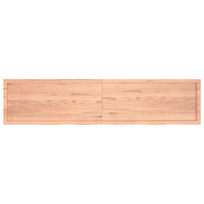 Bathroom Countertop Light Brown 220x50x(2-6)cm Treated Solid Wood