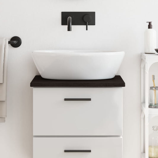 Bathroom Countertop Dark Brown 40x30x2 cm Treated Solid Wood