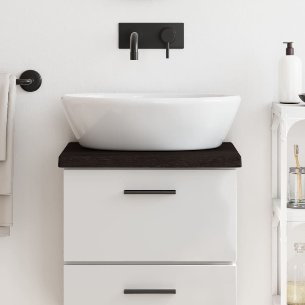 Bathroom Countertop Dark Brown 40x30x(2-4) cm Treated Solid Wood