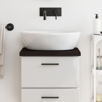 Bathroom Countertop Dark Brown 40x40x(2-4) cm Treated Solid Wood
