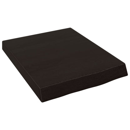 Bathroom Countertop Dark Brown 40x50x(2-6) cm Treated Solid Wood