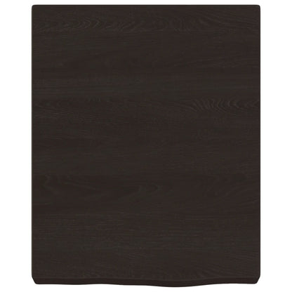 Bathroom Countertop Dark Brown 40x50x(2-6) cm Treated Solid Wood
