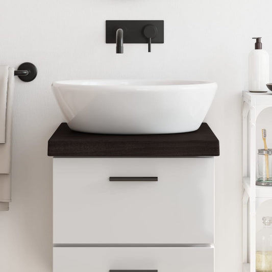 Bathroom Countertop Dark Brown 40x50x(2-6) cm Treated Solid Wood