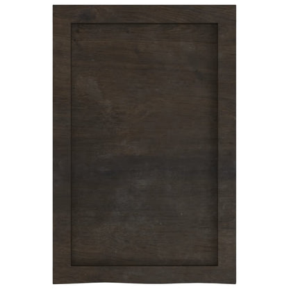 Bathroom Countertop Dark Brown 40x60x(2-4) cm Treated Solid Wood
