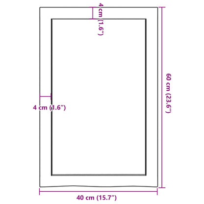 Bathroom Countertop Dark Brown 40x60x(2-4) cm Treated Solid Wood