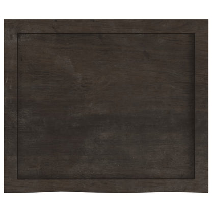 Bathroom Countertop Dark Brown 60x50x(2-4) cm Treated Solid Wood