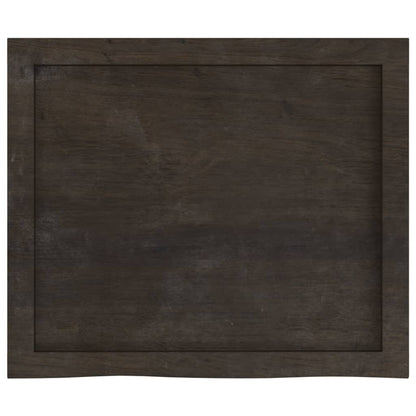 Bathroom Countertop Dark Brown 60x50x(2-6) cm Treated Solid Wood