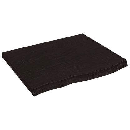Bathroom Countertop Dark Brown 60x60x(2-4) cm Treated Solid Wood