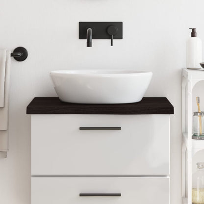 Bathroom Countertop Dark Brown 60x60x(2-4) cm Treated Solid Wood