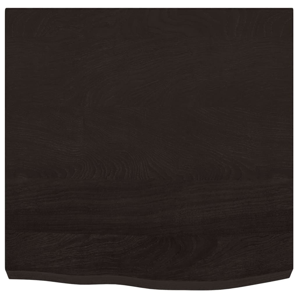 Bathroom Countertop Dark Brown 60x60x(2-6) cm Treated Solid Wood