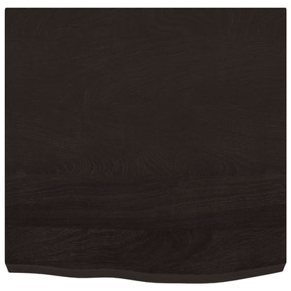 Bathroom Countertop Dark Brown 60x60x(2-6) cm Treated Solid Wood