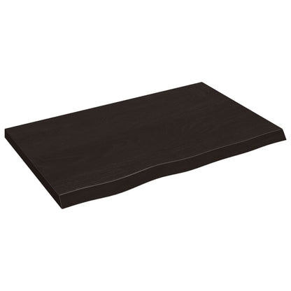 Bathroom Countertop Dark Brown 80x50x(2-4) cm Treated Solid Wood