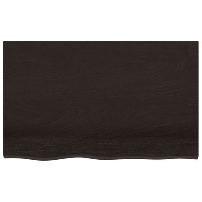 Bathroom Countertop Dark Brown 80x50x(2-4) cm Treated Solid Wood