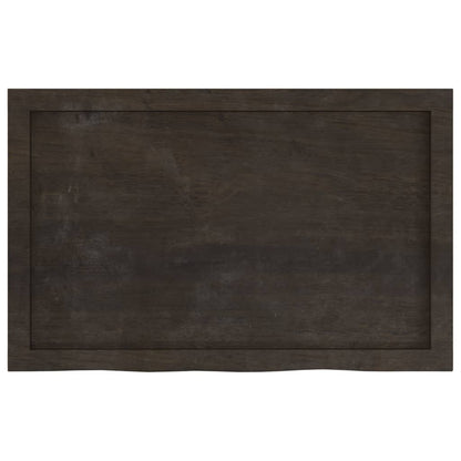 Bathroom Countertop Dark Brown 80x50x(2-4) cm Treated Solid Wood
