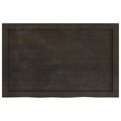 Bathroom Countertop Dark Brown 80x50x(2-6) cm Treated Solid Wood