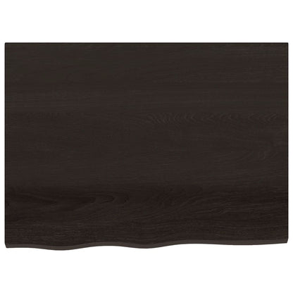 Bathroom Countertop Dark Brown 80x60x(2-6) cm Treated Solid Wood