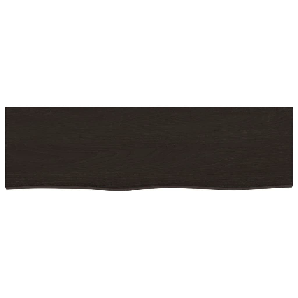 Bathroom Countertop Dark Brown 100x30x(2-6) cm Treated Solid Wood