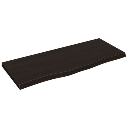 Bathroom Countertop Dark Brown 100x40x(2-4) cm Treated Solid Wood
