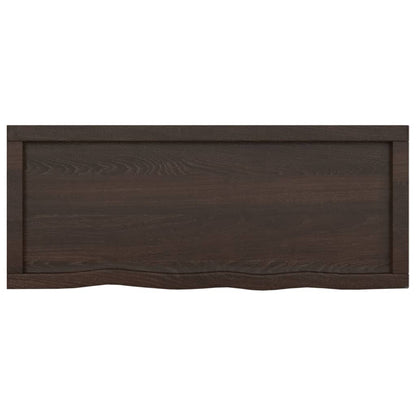 Bathroom Countertop Dark Brown 100x40x(2-4) cm Treated Solid Wood