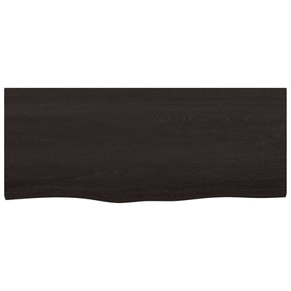Bathroom Countertop Dark Brown 100x40x(2-6) cm Treated Solid Wood