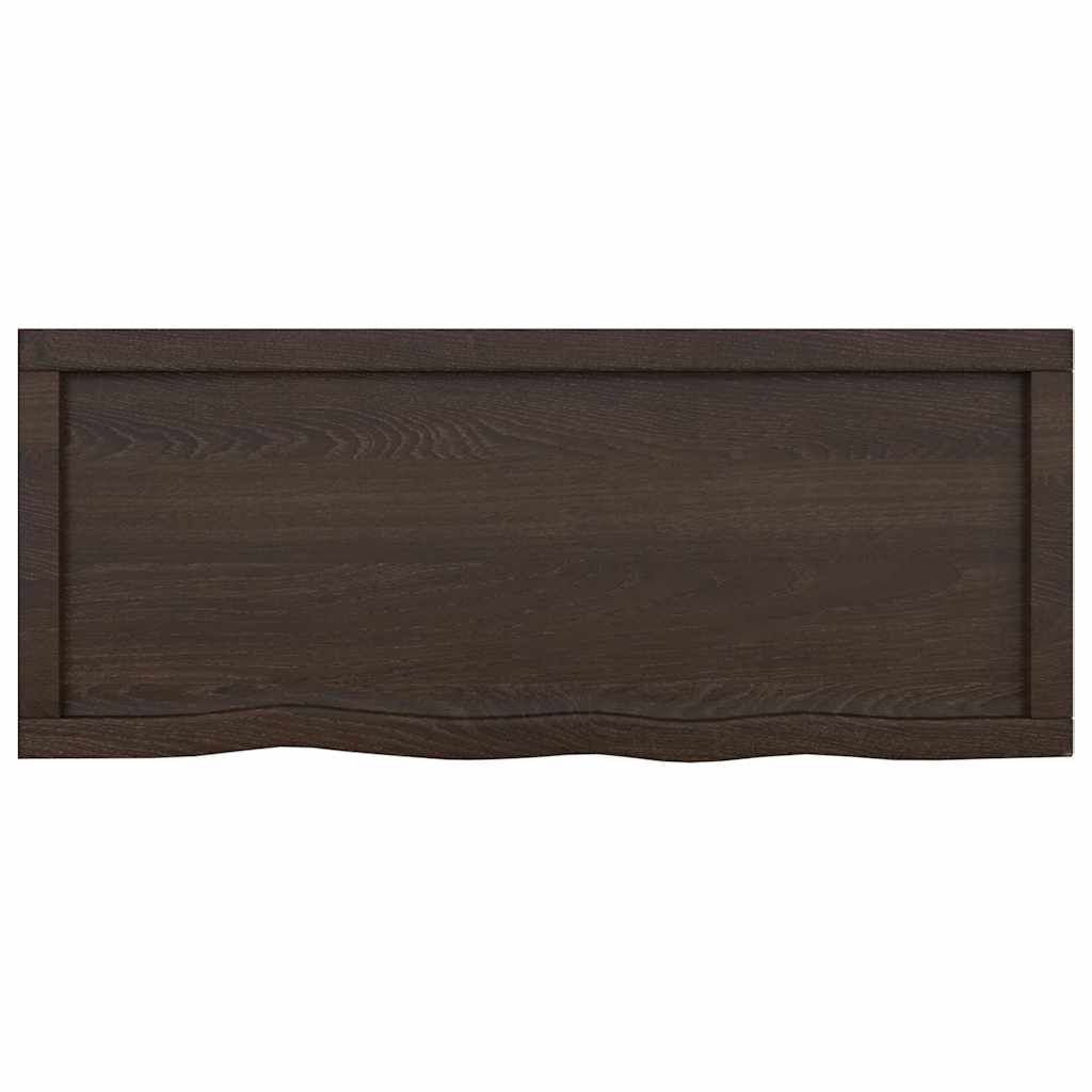 Bathroom Countertop Dark Brown 100x40x(2-6) cm Treated Solid Wood